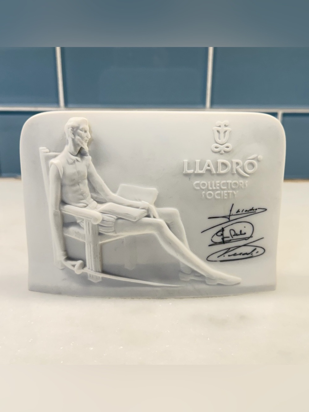 Vintage 1985 Lladro Collectors Society Don Quixote Bisque Porcelain Plaque Spain